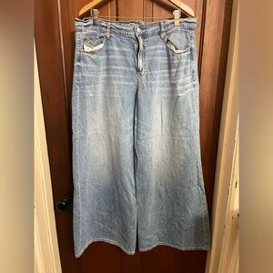 American Eagle Outfitters Light Blue Wide-Leg Jeans